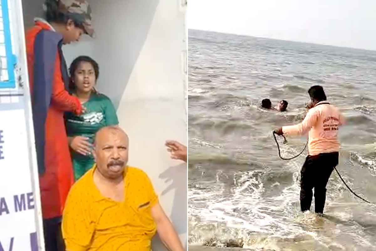 دیگھا کے سمندر میں ہولناک واقعہ! نولیہ (لائف گارڈز) کی مستعدی سے دادا اور پوتی کی جان بچ گئی۔