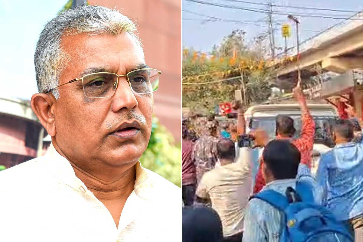 بی جے پی کے لیڈر دلیپ گھوش کو مقامی لوگوں کی شدید ناراضگی اور احتجاج کا سامنا