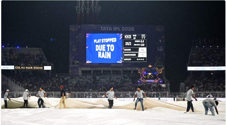 بارش کی نذر ہوگیا کولکاتہ اور پنجاب کا میچ، دونوں ٹیموں کو ملے ایک ایک پوائنٹ