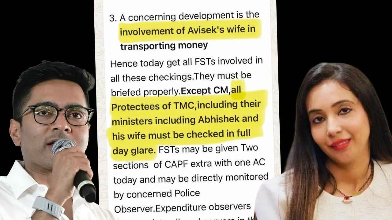 الیکشن کمیشن کے واٹس ایپ چیٹ پر ہنگامہ: ابھیشیک کی اہلیہ کے بارے میں بھی مبینہ ہدایات