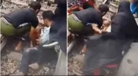 سانسیں روک دینے والا منظر: جب ایک نوجوان ٹرین کے نیچے موت اور بچے کے درمیان دیوار بن گیا