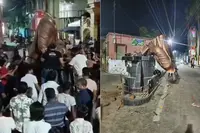 جئے شری رام کے نعروںکے درمیان لینن کی مورتی توڑ دی گئی