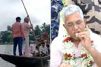 دلیپ گھوش نے تلاب میں کشتی چلائی اور مچھلیاں پکڑ کر تل کر اسے کھایا
