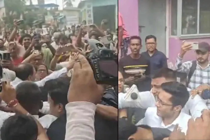 سونارپور میں مقتول ترنمول کارکن کے گھر جاتے وقت ابھیشیک بنرجی پر حملہ، مظاہرین نے نعرے بازی کی