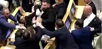 جارجیا کی پارلیمنٹ میں ارکان گتھم گتھا، مکوں کی برسات کردی