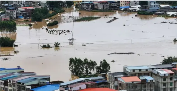 چین کے صوبے گوانگ شی میں طوفان کے باعث سیلاب