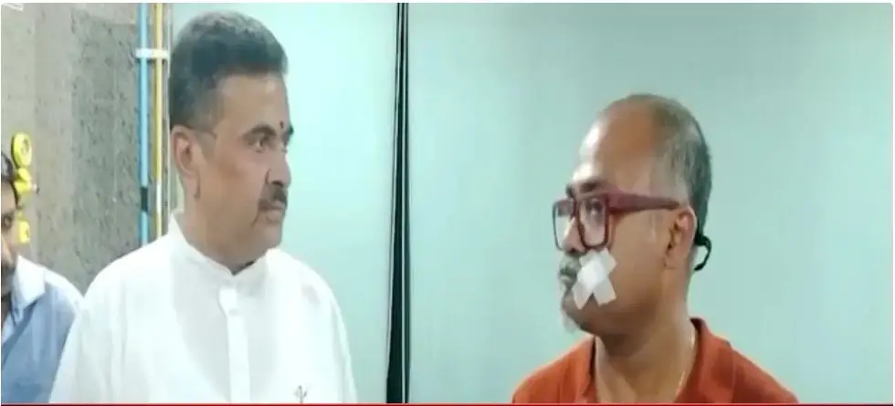 کولکتہ صحافی حملہ کیس: شوپندو ادھیکاری کا ایس ایس کے ایم  ہسپتال کا دورہ، حملہ آوروں کو سخت سبق سکھانے کا اعلان