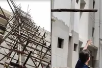 تعمیراتی عمارت کی رسی ٹوٹنے سے گر کر 2 مزدوروں کی موت، رنگ کاری کرتے وقت مدھیہ گرام میں بڑا حادثہ