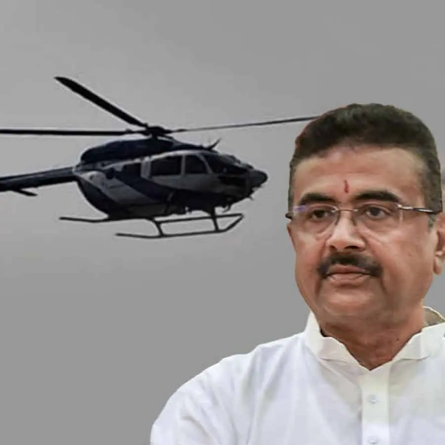 خراب موسم کی وجہ سے شوببھیندوکے ہیلی کاپٹر کے لینڈنگ میں مسئلہ! کالمپونگ کی فضا میں چکر لگا کر سلی گوڑ ی واپس جا رہا ہے