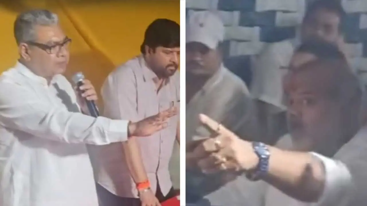دم دم پارک میں وزیر شاردوت سے انگلی اٹھا کر سوال کرتے نظر آئے بی جے پی کے ایم ایل اے پیوش