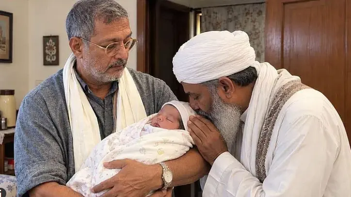 نانا پاٹیکر کی کوئی بیٹی ہی نہیں، پھر ناتی کے کان میں اذان کس طرح دلوا دی؟ فرضی تصویر ہو رہی وائرل