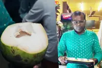 ناریل کے پانی سے بن رہی ہے چائے! چکھنے کے لیے لمبی قطار